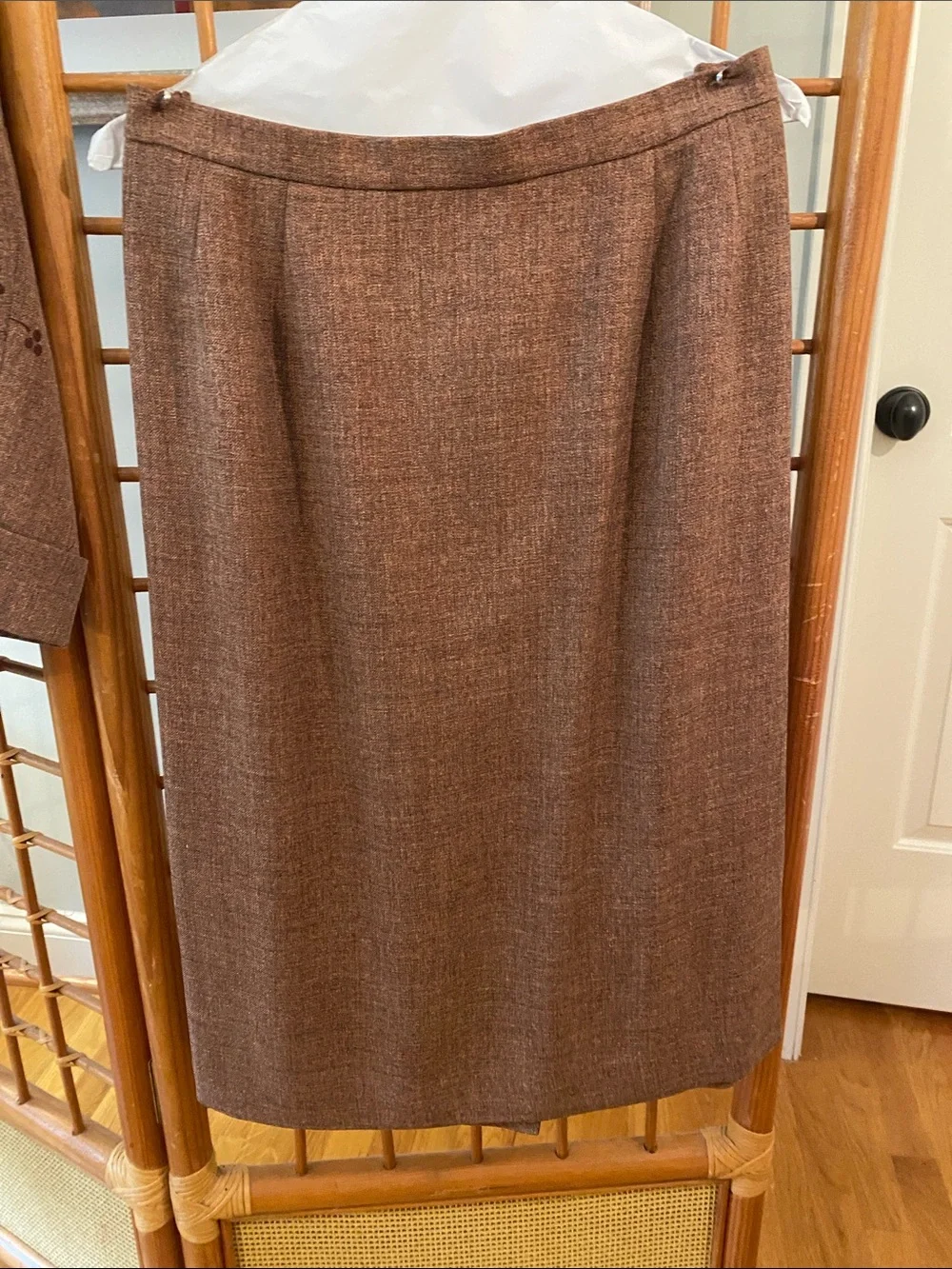 Worthington Brown Floral Embroidered Women's Suit Jacket and Skirt Set